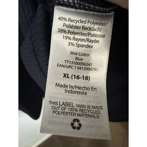 Time and Tru Blue Ribbed Pullover Tunic Hoodie Sweater Size XL - Picture 5 of 8